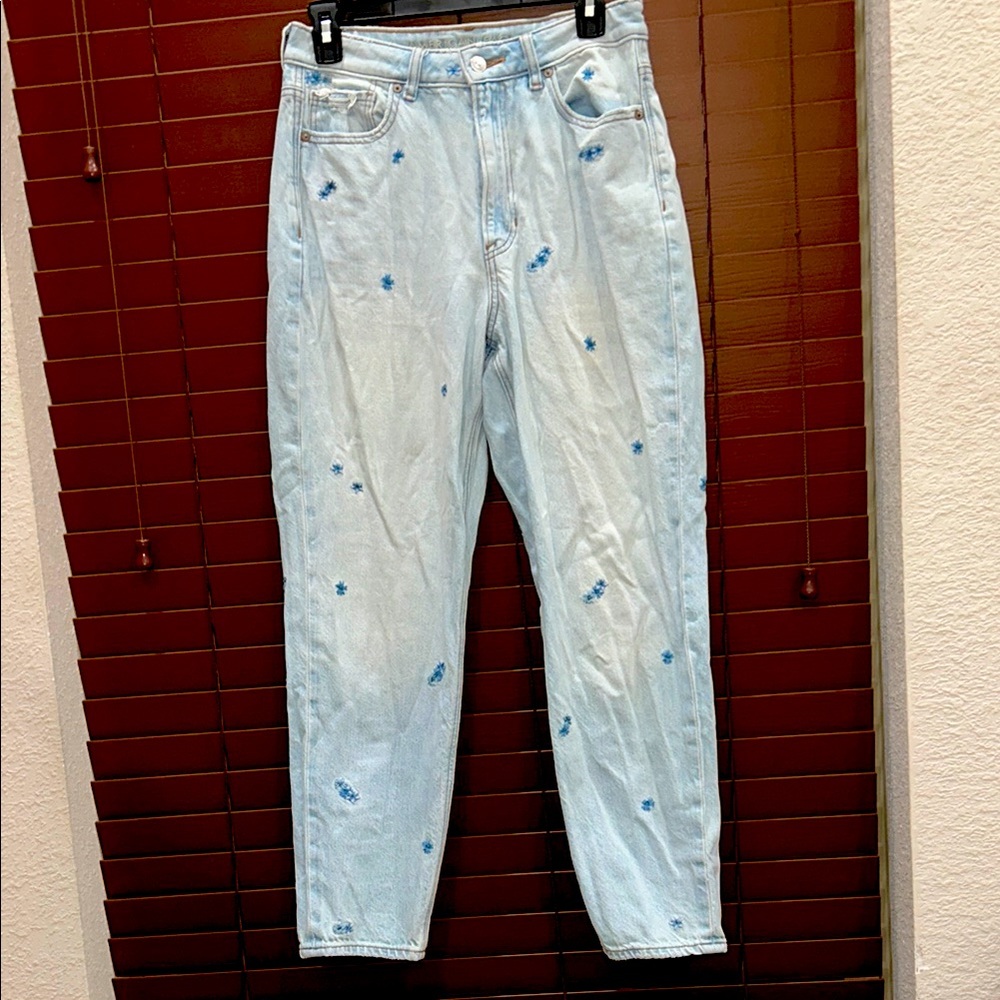 American Eagle Outfitters Blue High Rise Mom Jeans